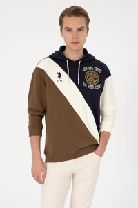 Erkek Comfort Fit Kapülonlu Haki Sweatshirt 50309344-VR027